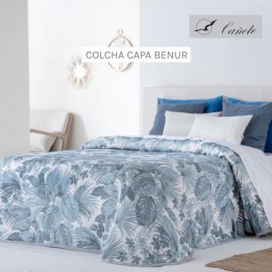 COLCHA COTTON BENUR AZUL