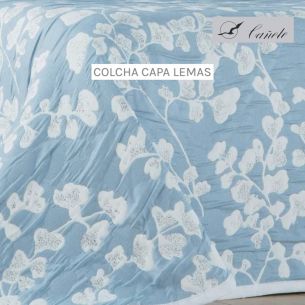 COLCHA COTTON LEMAS AZUL