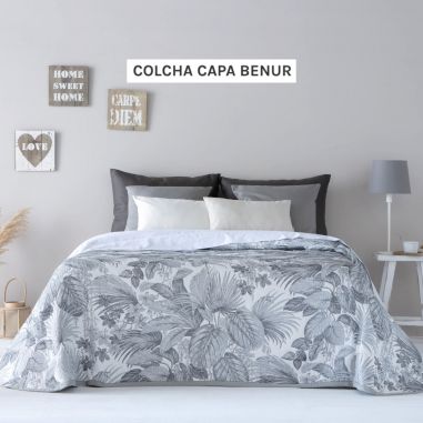 COLCHA COTTON BENUR GRIS