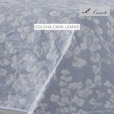 COLCHA COTTON LEMAS GRIS