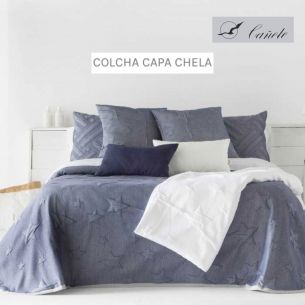 COLCHA COTTON CHELA ÍNDIGO