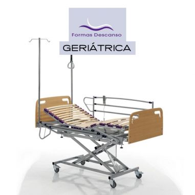 CAMA GERIATRICA CON ELEVACION INDEPENDIENTE COMPLETA